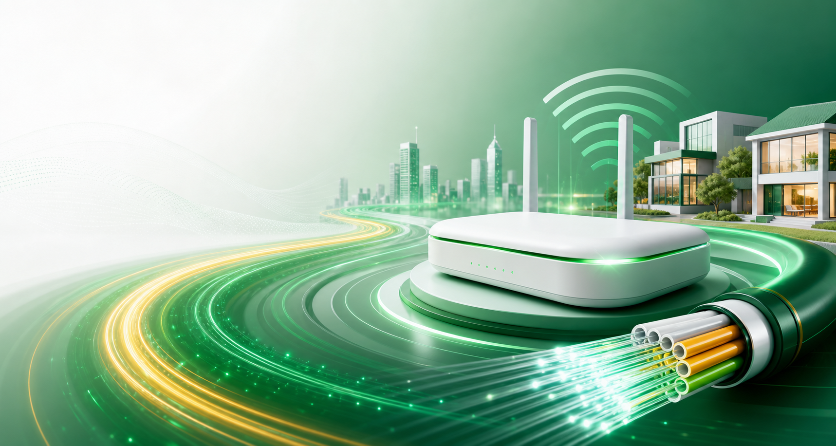 Ilustrasi jaringan internet fiber optic